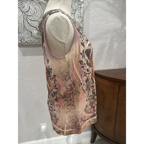 Womens Unity World Wear Petite Sleeveless Butterfly Print Top PL - Picture 3 of 8